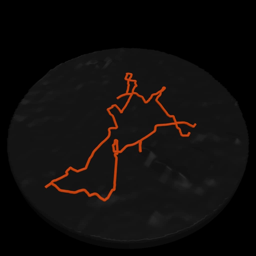 3D-render van de route van Halve Marathon van Utrecht
